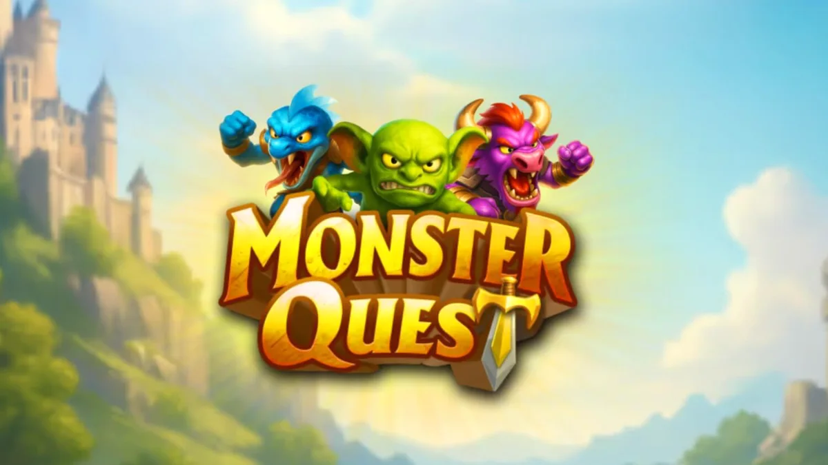 Tampilan visual slot Monster Quest dengan tema ksatria dan kastil